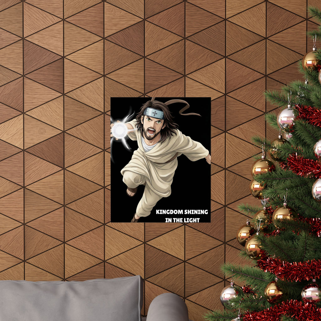 Kingdom Shining In The Light Matte Vertical Poster | Jesus-influenced Anime Art