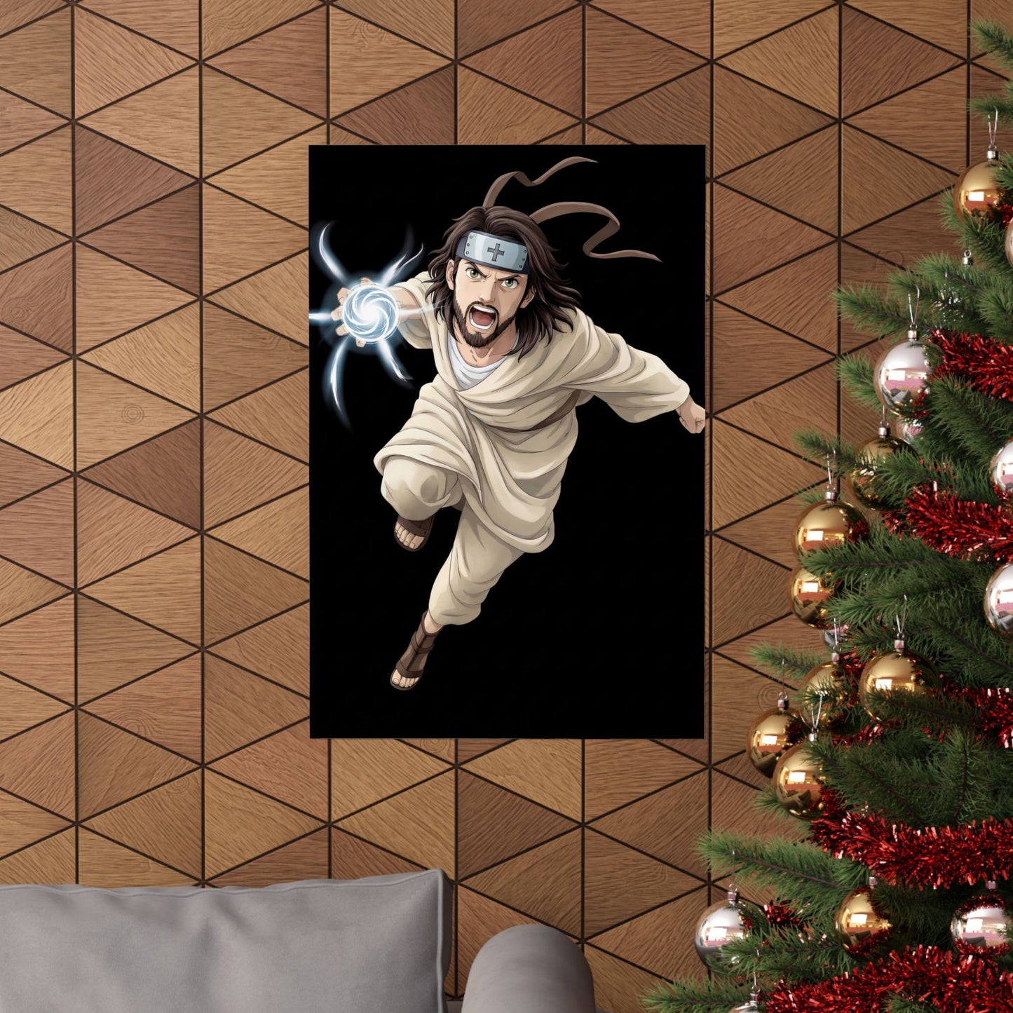 no text Kingdom Shining In The Light Matte Vertical Poster | Jesus-influenced Anime Art