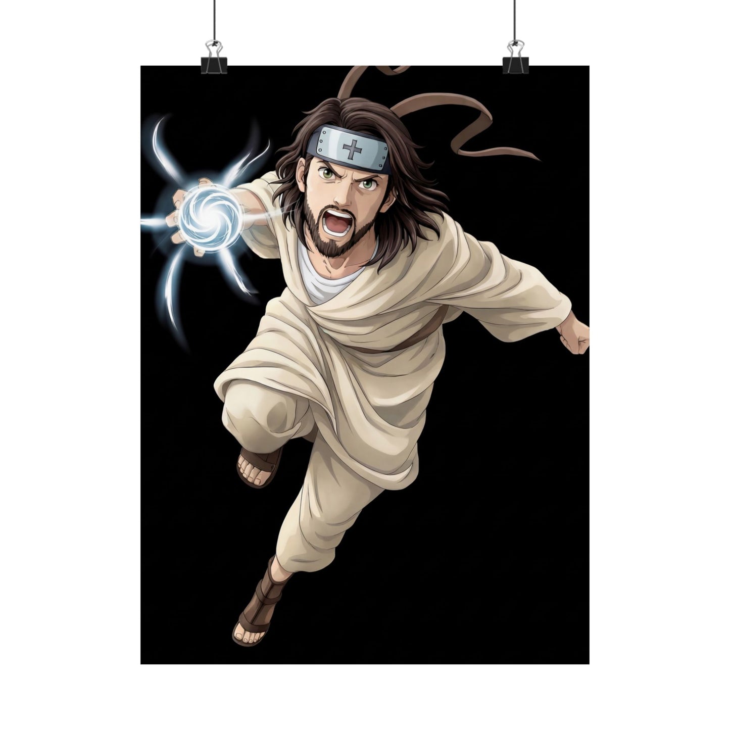 no text Kingdom Shining In The Light Matte Vertical Poster | Jesus-influenced Anime Art