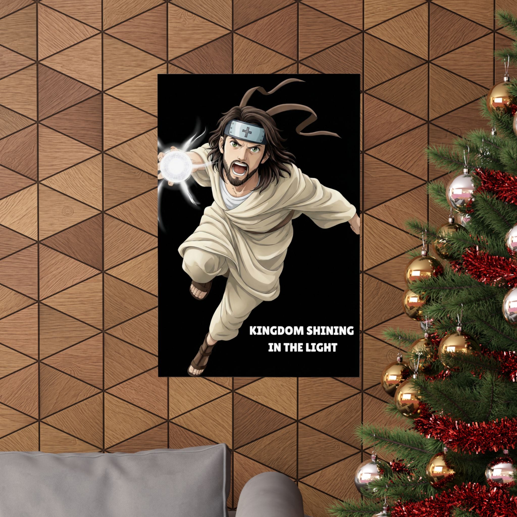 Kingdom Shining In The Light Matte Vertical Poster | Jesus-influenced Anime Art