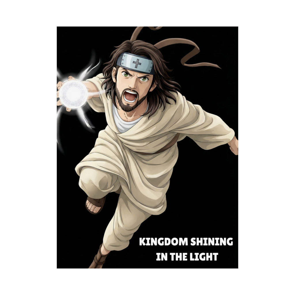 Kingdom Shining In The Light Matte Vertical Poster | Jesus-influenced Anime Art