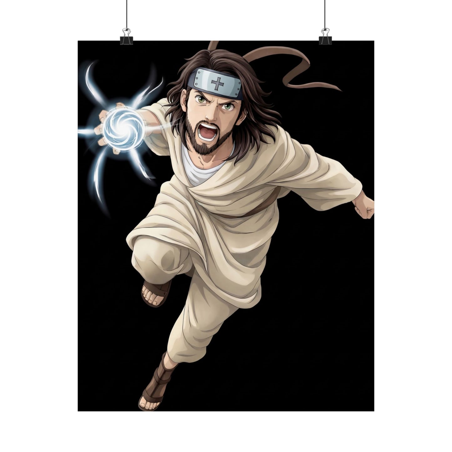 no text Kingdom Shining In The Light Matte Vertical Poster | Jesus-influenced Anime Art