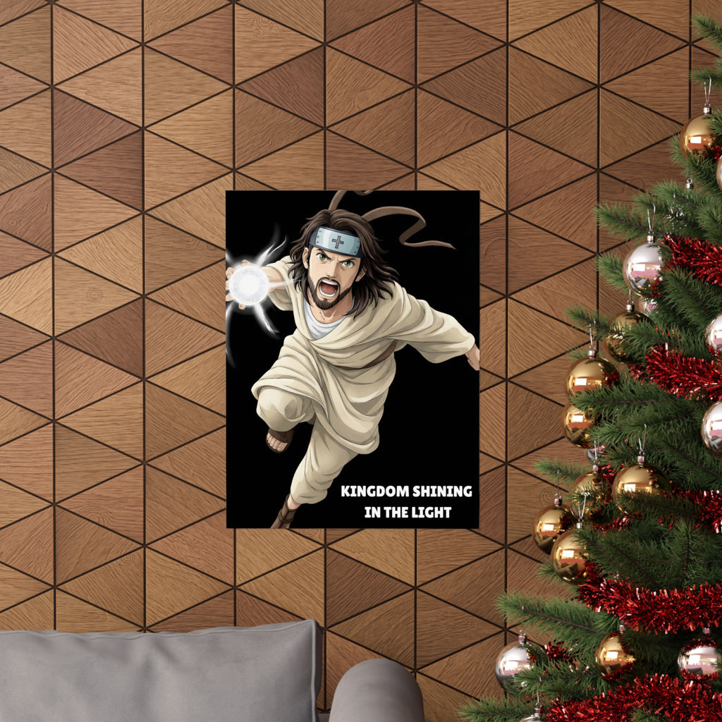 Kingdom Shining In The Light Matte Vertical Poster | Jesus-influenced Anime Art