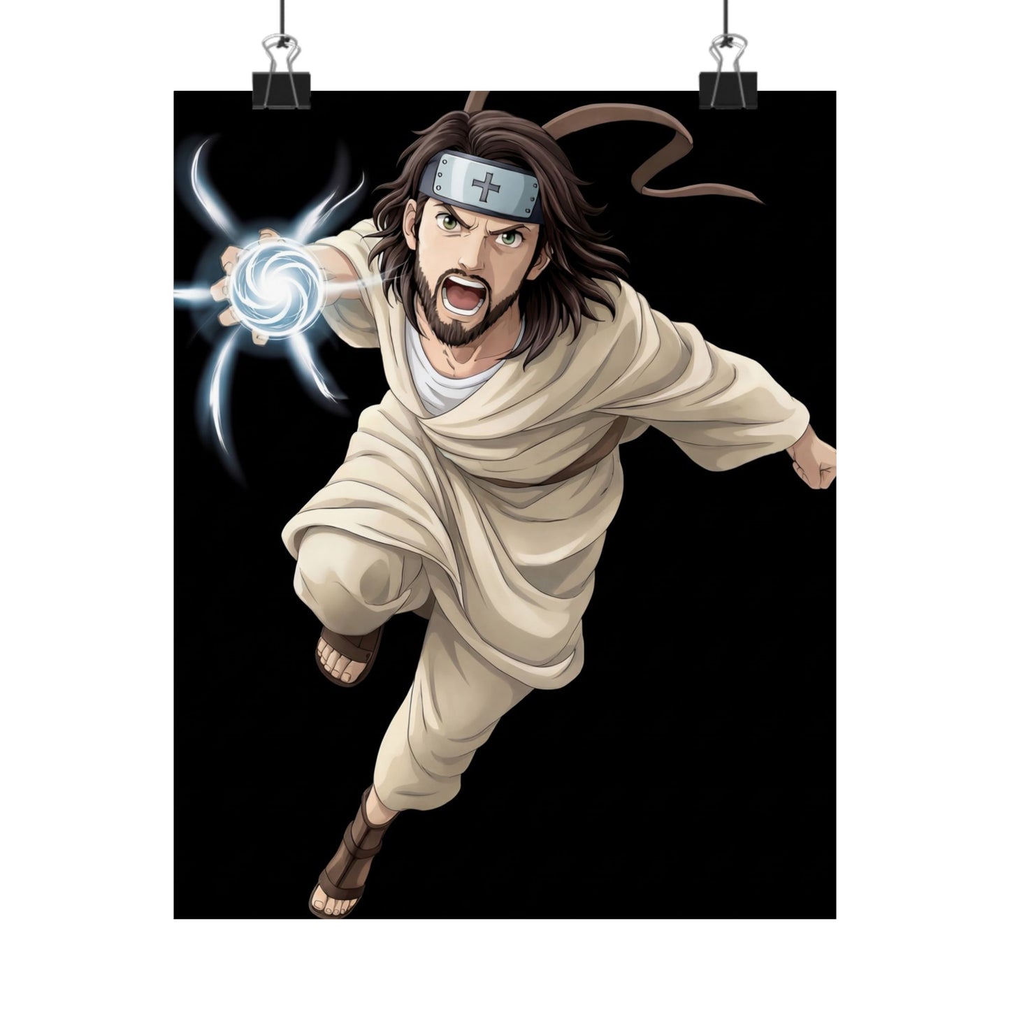 no text Kingdom Shining In The Light Matte Vertical Poster | Jesus-influenced Anime Art