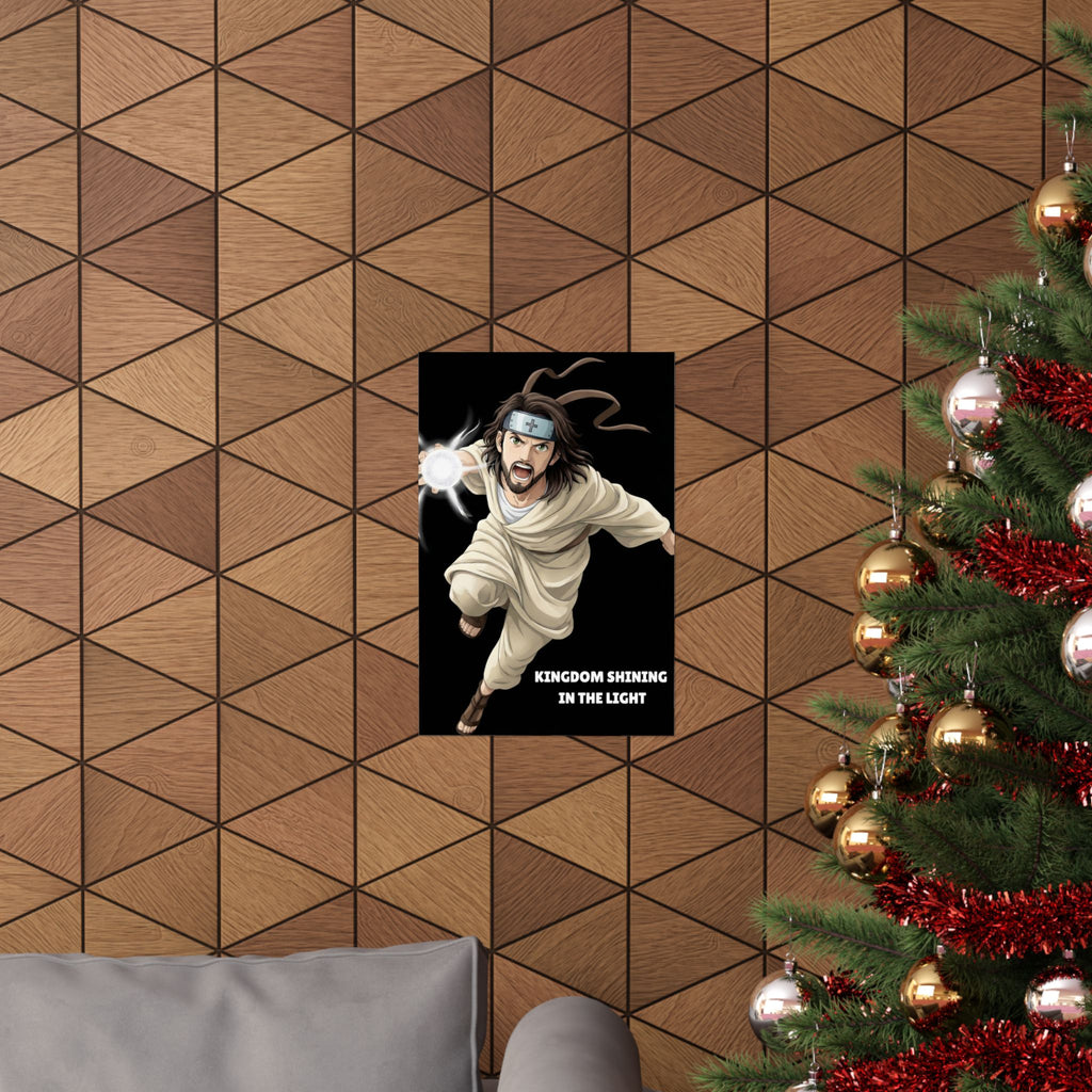 Kingdom Shining In The Light Matte Vertical Poster | Jesus-influenced Anime Art