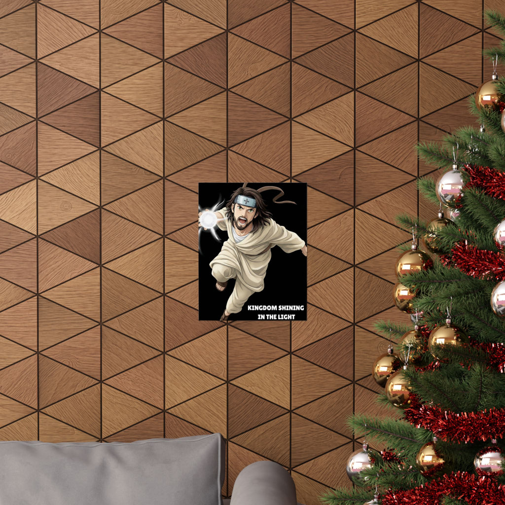 Kingdom Shining In The Light Matte Vertical Poster | Jesus-influenced Anime Art